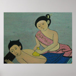 Traditionell massage på thailändska poster