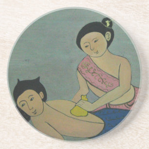 Traditionell massage på thailändska underlägg