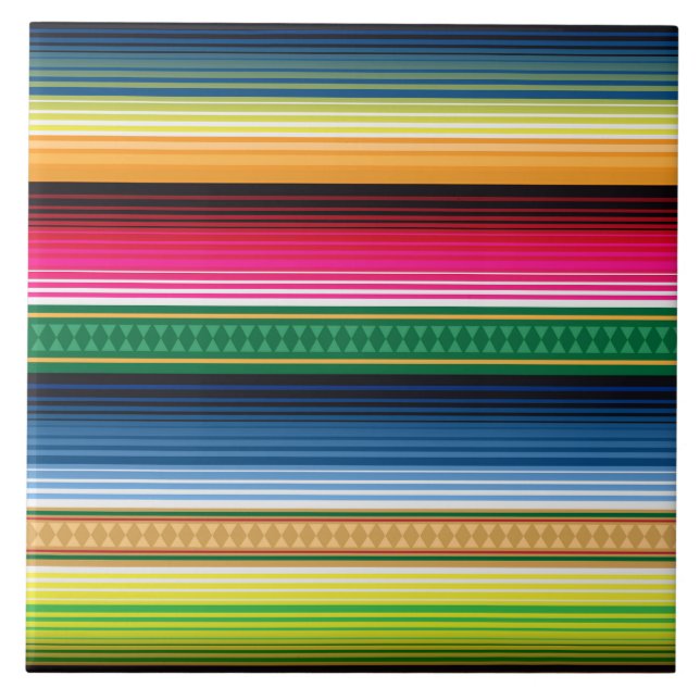 Traditionell mexicansk filt Serape Kakelplatta (Framsidan)