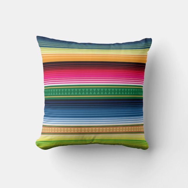 Traditionell mexicansk filt Serape Kudde (Framsida)
