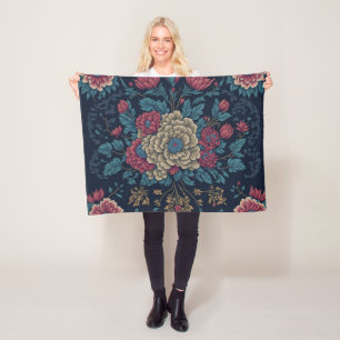 Traditionell mexikansk broderiy Mönster Fleecefilt