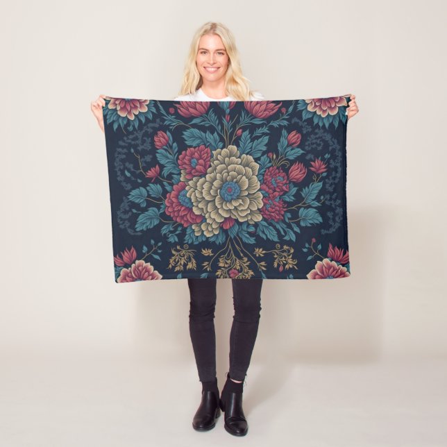 Traditionell mexikansk broderiy Mönster Fleecefilt (På plats)