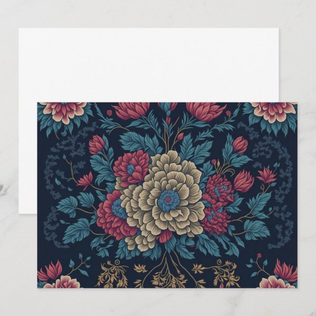 Traditionell mexikansk broderiy Mönster Inbjudningar (Fram/baksida)