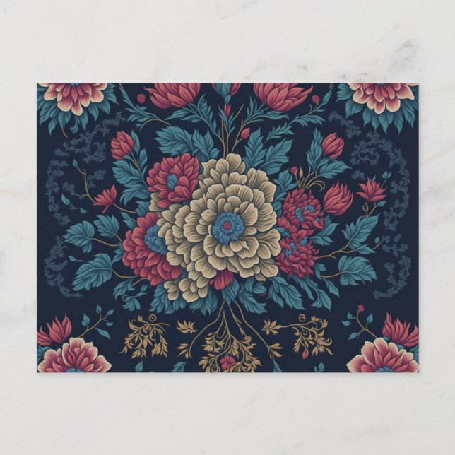 Traditionell mexikansk broderiy Mönster Vykort (Framsida)