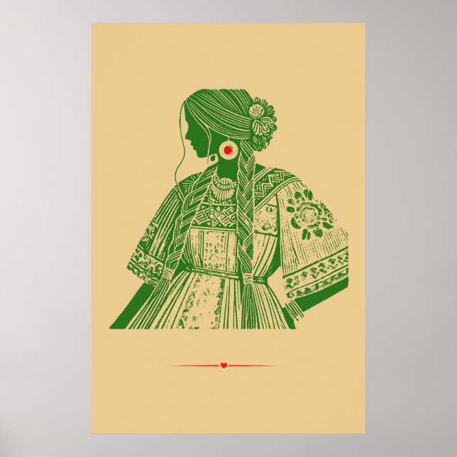 Traditionell mexikansk klänning poster (Framsidan)