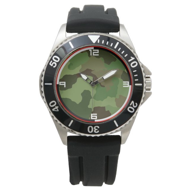 Traditionell militär kamouflage. armbandsur (Framsida)