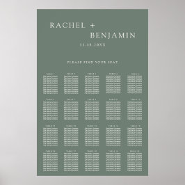 Traditionell minimalistisk enkel bröllops-sagegrön poster
