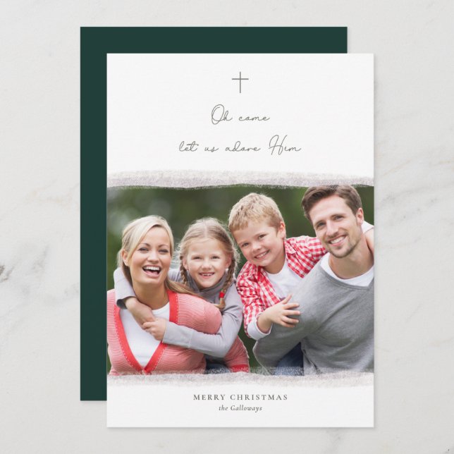 Traditionell, minimalistisk Religiösa Fotojul Julkort (Fram/baksida)