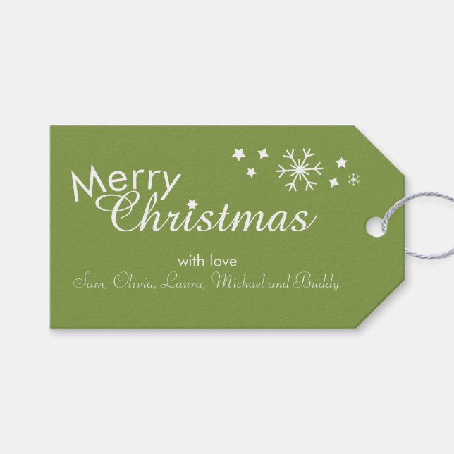 Traditionell - mjuk Grönt - Anpassade Gift-Märkre Presentetikett (Framsidan (Horisontell))