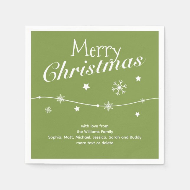 Traditionell - mjuk Grönt - julklackor Pappersservett (Framsidan)