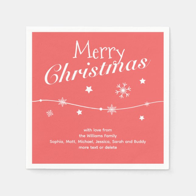 Traditionell - Mjuk röd - Julblöjor Pappersservett (Framsidan)