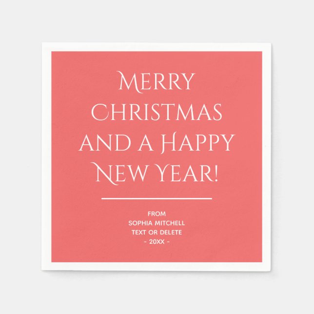 Traditionell - Mjukt röd - God jul Napkins Pappersservett (Framsidan)