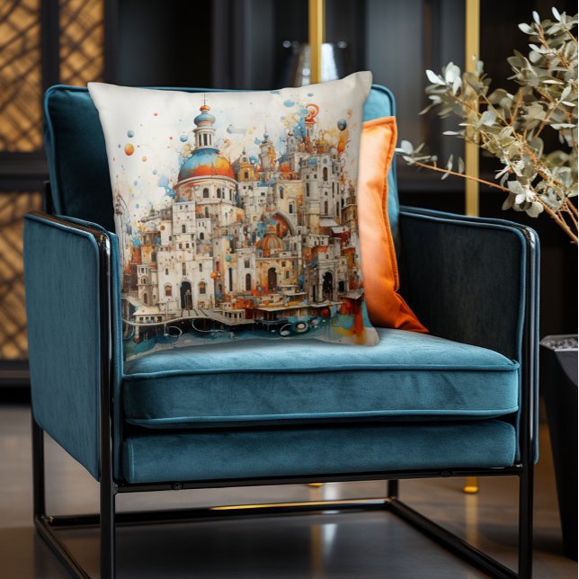 Traditionell modern arkitektur för italiensk Abstr Kudde (Abstract Italian European Architecture Pillow
A blend of traditional and modern Flair!)