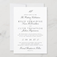 Traditionell monogram Classic Black White Bröllop