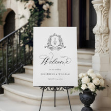 Traditionell monogram Vapensköld Blommigt Elegant 