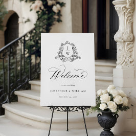 Traditionell monogram Vapensköld Blommigt Elegant 