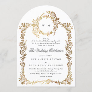 traditionell Monogram Vapensköld Classic Elegant A Inbjudningar