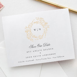 traditionell Monogram Vapensköld Classic Elegant b Spara Datumet