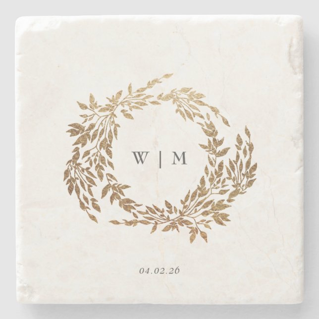 traditionell Monogram Vapensköld Classic Elegant b Stenunderlägg (Framsidan)