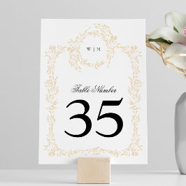 traditionell Monogram  Vapensköld Elegant bröllop Bordsnummer