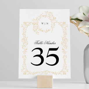 traditionell Monogram Vapensköld Elegant bröllop Bordsnummer