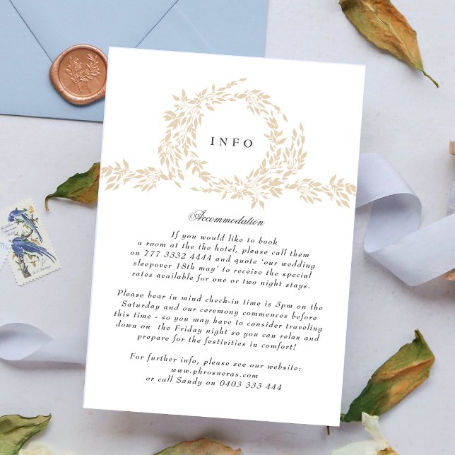 traditionell Monogram  Vapensköld Elegant bröllop Tilläggskort (Skapare uppladdad)