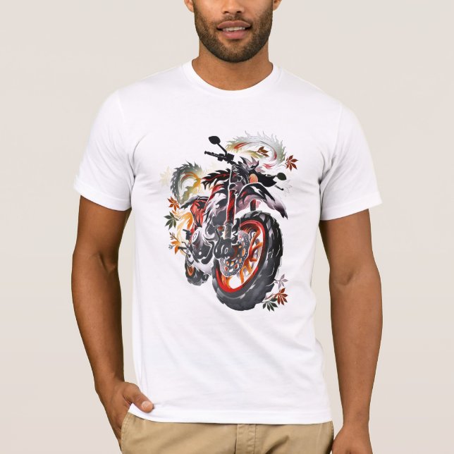 Traditionell monster Bike T Shirt (Framsida)