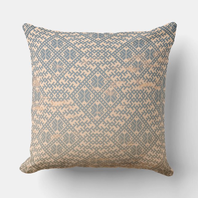 Traditionell mönster-design för nordiska pastellpr kudde (Framsida)