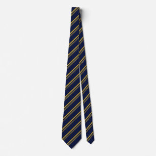Traditionell Mörk blått och Guld Diagonal Rand Slips