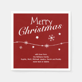Traditionell - Mörk röd - julklackor Pappersservett
