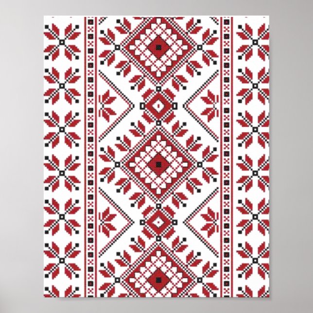 Traditionell motif, traditionell rumänsk motif T-S Poster (Framsidan)