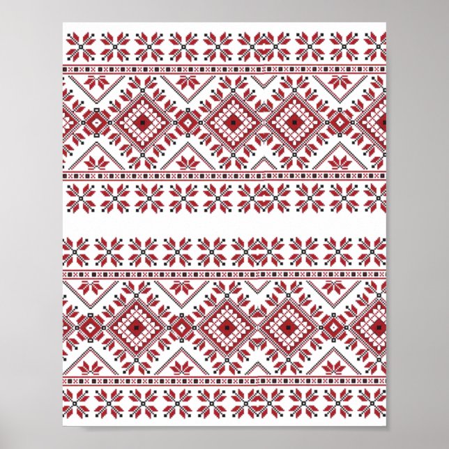Traditionell motif, traditionell rumänsk motif T-S Poster (Framsidan)