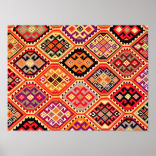 traditionell motiv för greek carpet folk mönster g poster