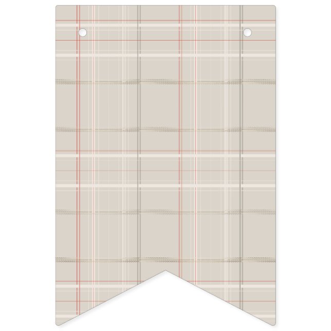 Traditionell Mysigt Cabin Beige-kontroll vid jul Vimplar (Första flaggan)