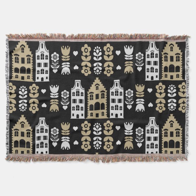 Traditionell nederländsk folkkonst Skriv ut Filt (Framsidan)