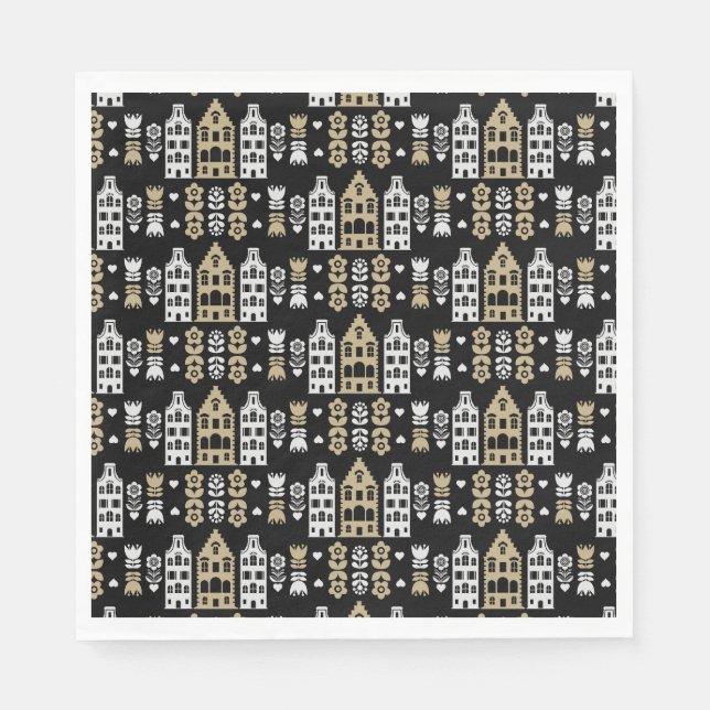 Traditionell nederländsk folkkonst Skriv ut Pappersservett (Framsidan)