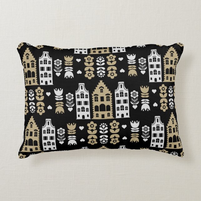 Traditionell nederländsk folkkonst Skriv ut Prydnadskudde (Framsidan)