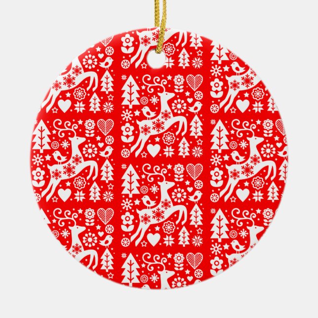 Traditionell nordisk juldepå julgransprydnad keramik (Framsidan)