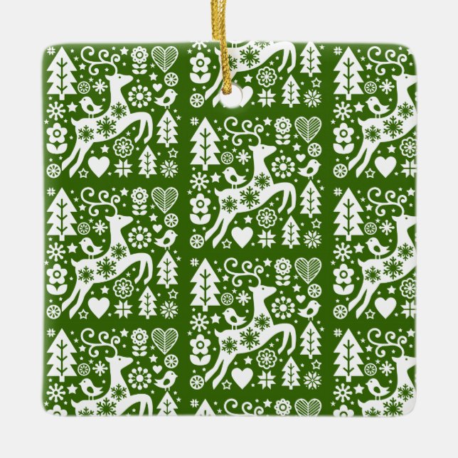 Traditionell nordisk juldepå julgransprydnad keramik (Framsida)