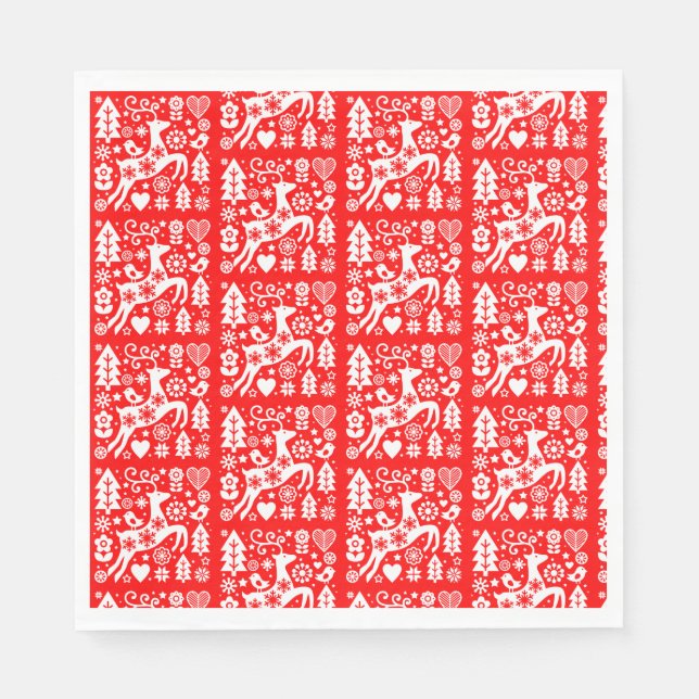 Traditionell nordisk juldepå pappersservett (Framsidan)