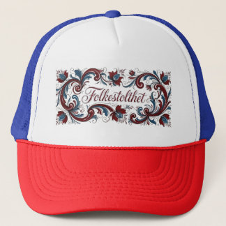Traditionell norsk Telemark Rosemaling Folkesto Keps