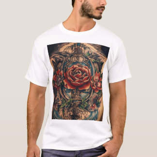 Traditionell och nytraditionell tatuering t shirt