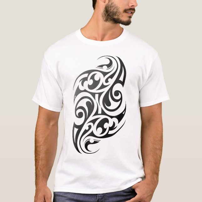 Traditionell officiell maori-stamtatuering. Art på T Shirt (Framsida)