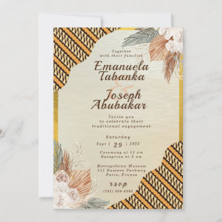 Traditionell Orange Elfenbenskustens bröllopsinbju Inbjudningar