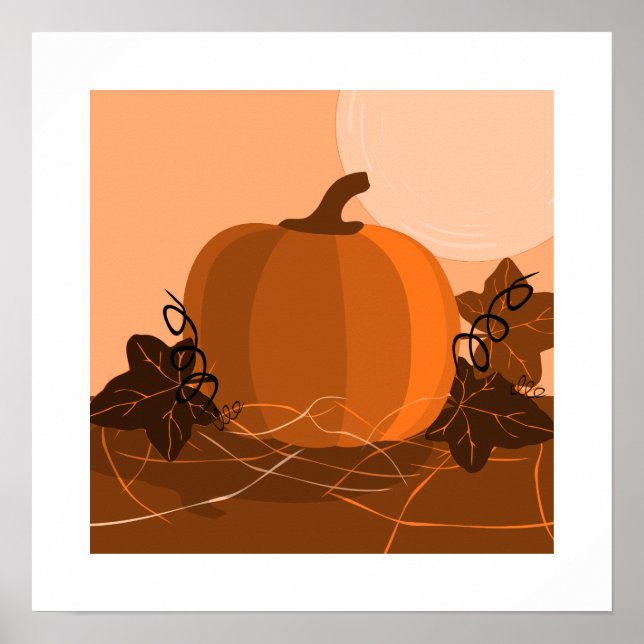 Traditionell Orange Pumpkin Kitchen Decor Poster (Framsidan)