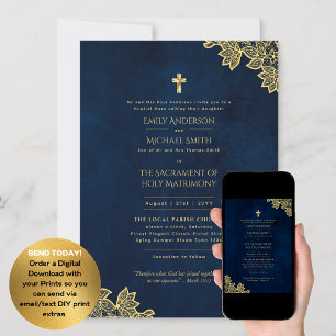 Traditionell ordalydelse katolsk Bröllop-nuptial m Inbjudningar