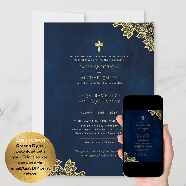 Traditionell ordalydelse katolsk Bröllop-nuptial m Inbjudningar (Skapare uppladdad)
