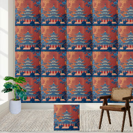 Traditionell orientalisk Pagoda Tile Kakelplatta