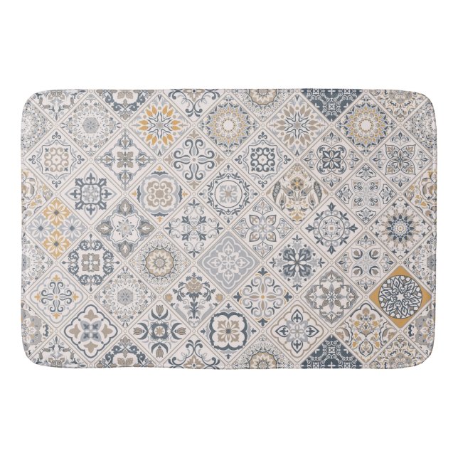 Traditionell ornament portugisisk och spansk Boho  Badrumsmatta (Framsidan)