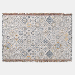 Traditionell ornament portugisisk och spansk Boho  Filt